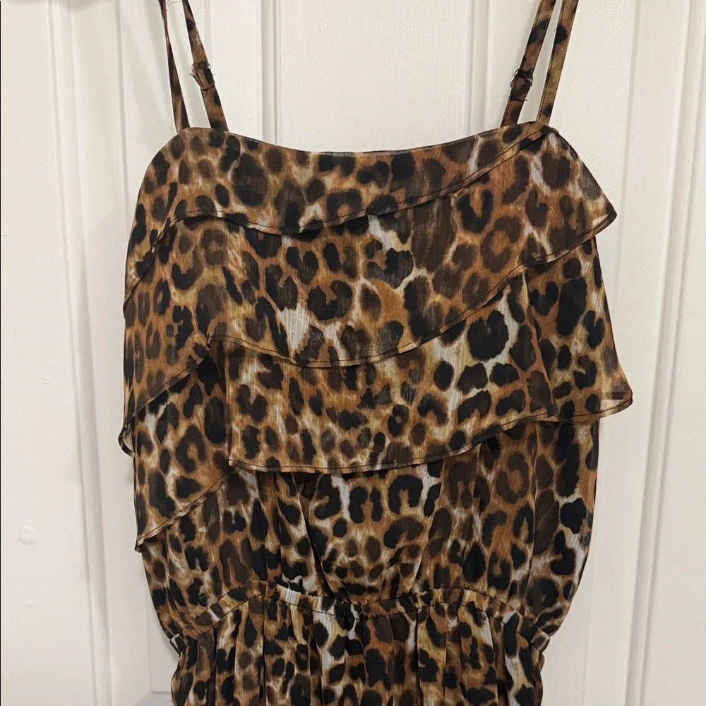Express Leopard Ruffle Maxi Dress - Picture 5 of 5
